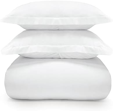 Jennifer Adams 400 TC Cotton Sateen Duvet Set KingCalifornia King White