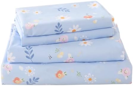 Yibeizi Blue Floral Kids Sheet Set - 3 Piece Twin
