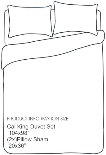 SereneSleep Cal King Duvet Cover Set - Soft Microfiber 3Pcs