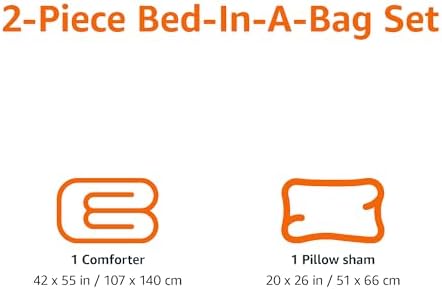 Amazon Basics 2 Piece Microfiber Kids Comforter Set Red Solid