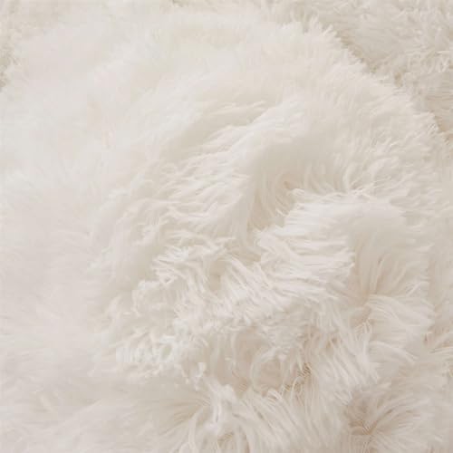 Fluffy White Comforter Set Twin Size 2 Pieces