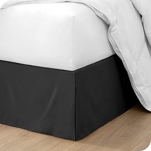 Bare Home Comforter Set with Bed Skirt Bundle Twin XL Black