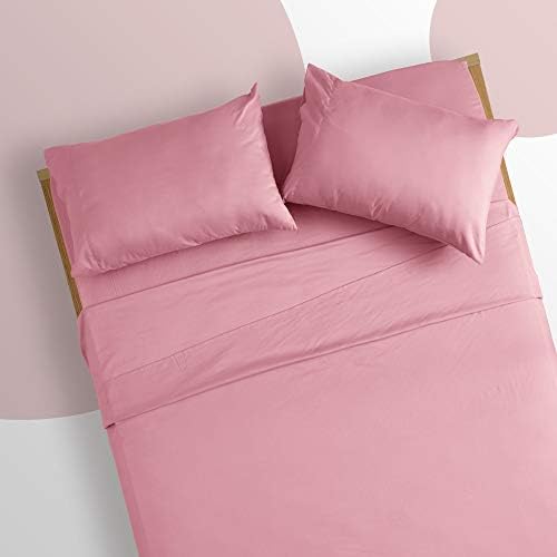 SLEEP ZONE Kids Queen Bed Sheet Set 4-Piece - Ballet Pink