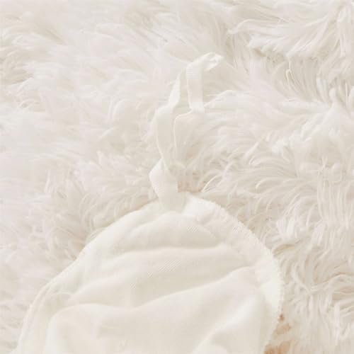 Fluffy White Comforter Set Twin Size 2 Pieces