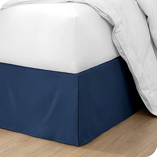 Bare Home Comforter Set with Bed Skirt Bundle Twin XL Dark Blue
