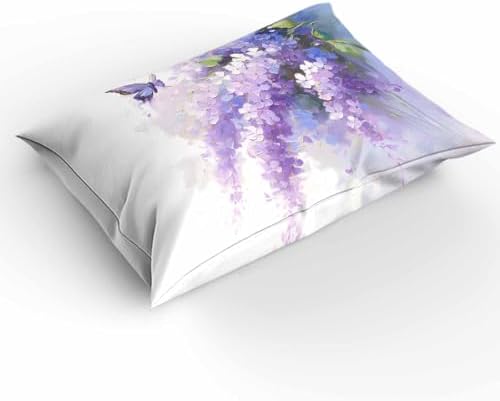 Sabolny Purple Lavender Butterfly Cal King Duvet Cover Set