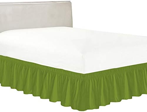 Wrap Around Bed Skirt with Elastic Ruffles 600TC Black Full Drop