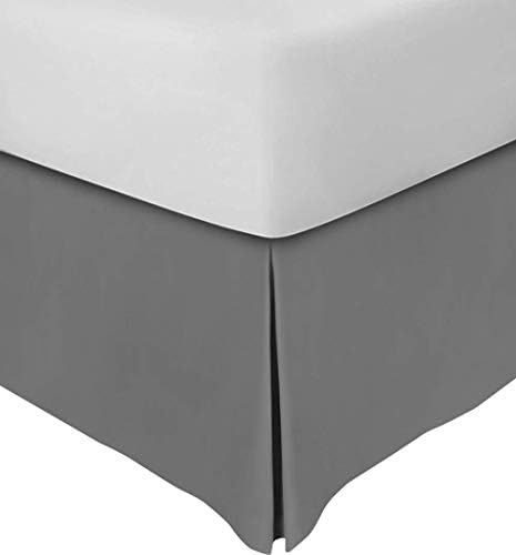 JC Decor King Grey Bed Skirt 15 Inch Drop