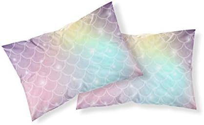 Feelyou Fish Scales Duvet Cover Set for Girls