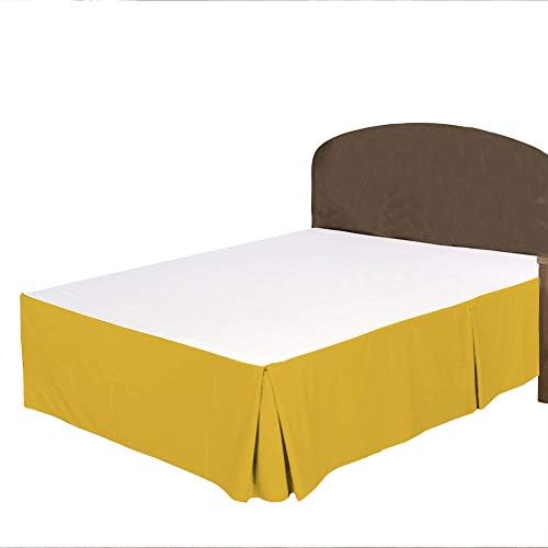 Box Pleated Bed Skirt Elastic - 600TC Yellow King