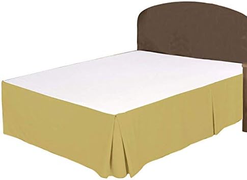 Box Pleated Bed Skirt with Elastic 600TC Solid Luxurious Taupe 19 Inches Drop