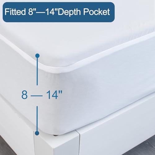 SPRINGSPIRIT Queen Mattress Protector Waterproof 14 Deep Pocket Skin-Friendly Noiseless