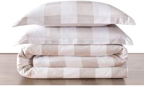 TRULY SOFT Everyday Buffalo Plaid Khaki Duvet Set