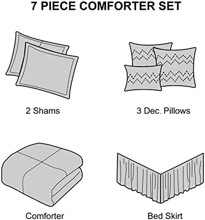 Grand Avenue 7 Piece Cozy Boho Comforter Set California King