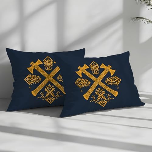 Twin Duvet Cover Set with Viking Theme and Zipper Closure