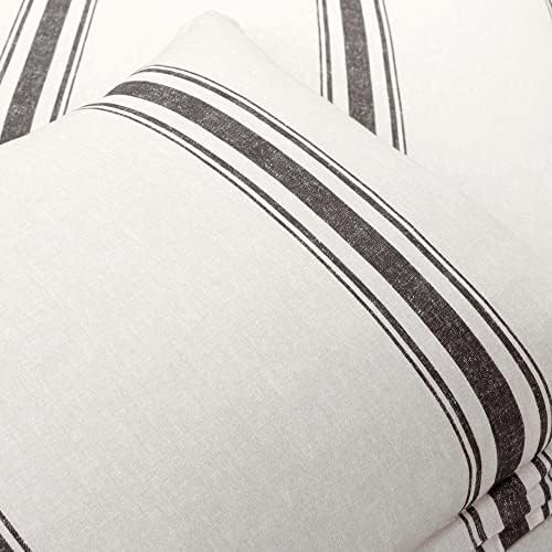 Farmhouse Stripe Reversible Cotton Duvet Cover Set Twin XL