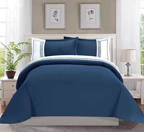 Elegant Comfort Super-Soft Duvet Cover Set KingCalifornia King Navy Blue