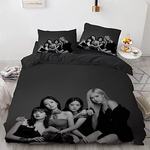 LJGFW Korean Girl Group Duvet Cover Twin Cartoon Bedding Set