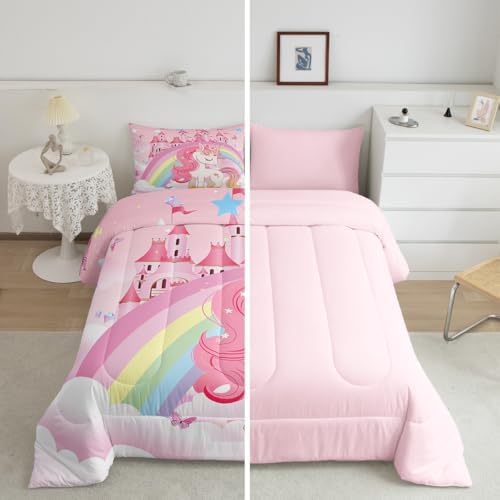 Erosebridal Rainbow Unicorn Comforter Set