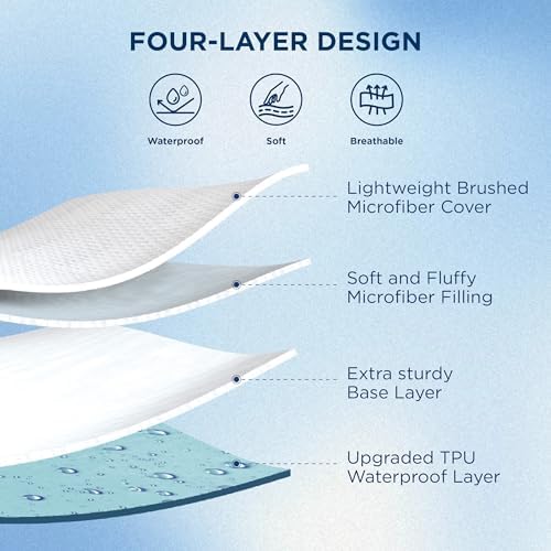 Bedsure Twin XL Mattress Pad - Waterproof Soft Deep Pocket 22 Inch Fit White