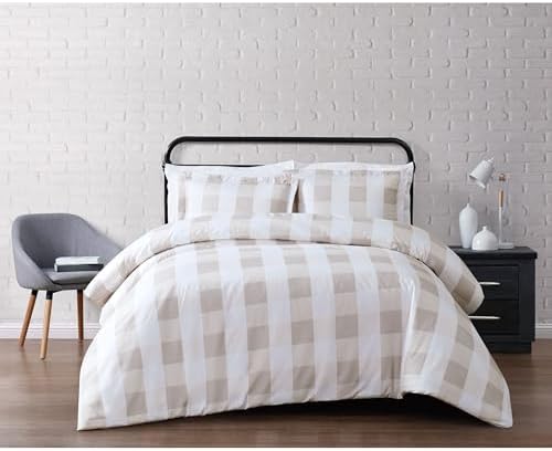 TRULY SOFT Everyday Buffalo Plaid Khaki Duvet Set