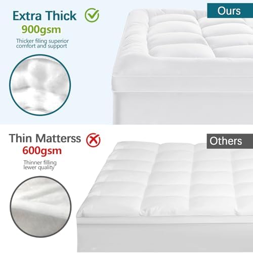 CYMULA Cooling Mattress Topper with 3D Snow Down Alternative Fill