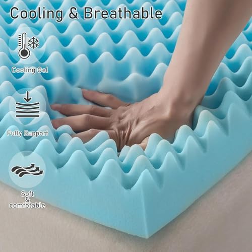 WhatsBedding Memory Foam Mattress Topper for Back Pain Relief