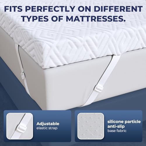 3 Inch Gel Memory Foam Mattress Topper with Non-Slip Design