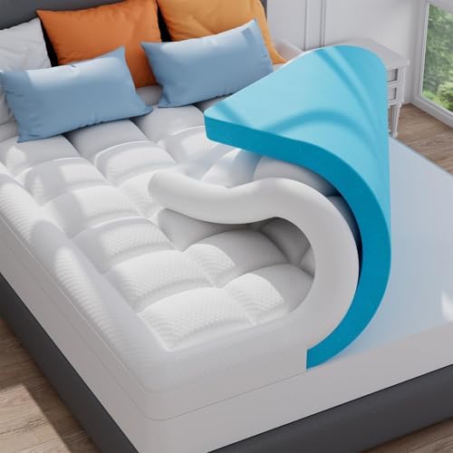 Elemuse 3 Inch Dual Layer Mattress Topper for Back Pain Relief 1