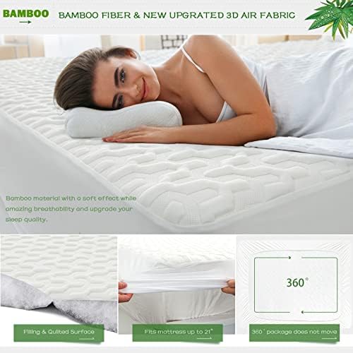 GRT Waterproof Mattress Protector with Cooling Rayon Bamboo Fabric