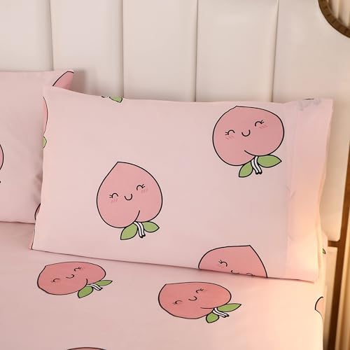 SDY 4PCS Peach Sheet Set for Kids