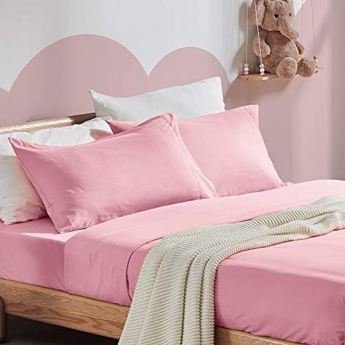 SLEEP ZONE Kids Queen Bed Sheet Set 4-Piece - Ballet Pink
