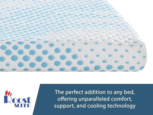 ROOST SLEEP Cool Cloud 3 Inch Gel Memory Foam Mattress Topper
