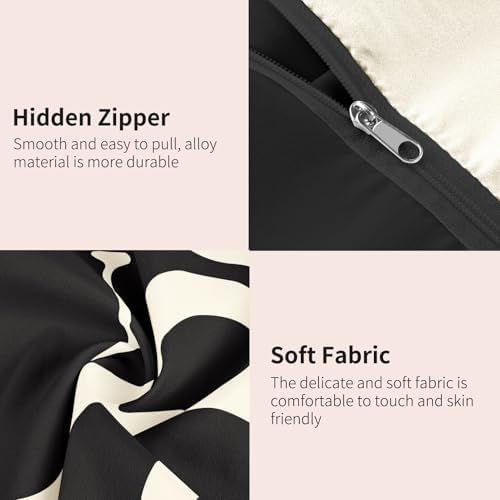 Watbro Kids Duvet Cover Set 3PCS Black Apricot Retro Hippie