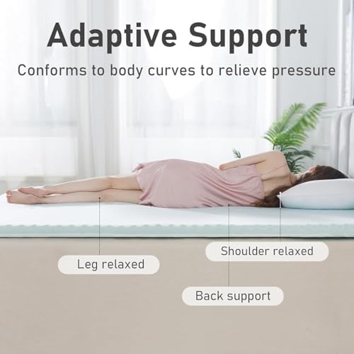 WhatsBedding Memory Foam Mattress Topper for Back Pain Relief