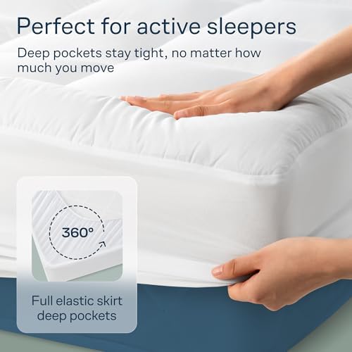 Cloud-Like Full Mattress Topper - 100 Cotton for Back Pain Relief