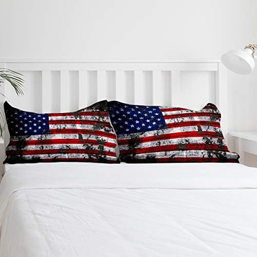 LooPoP 3PC Comforter Set American Flag Wrinkle Free