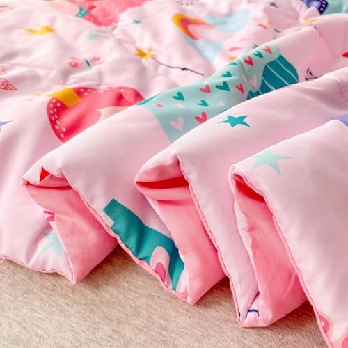 Wajade Kids Pink Princess Comforter Set 3 Piece Bed in a Bag