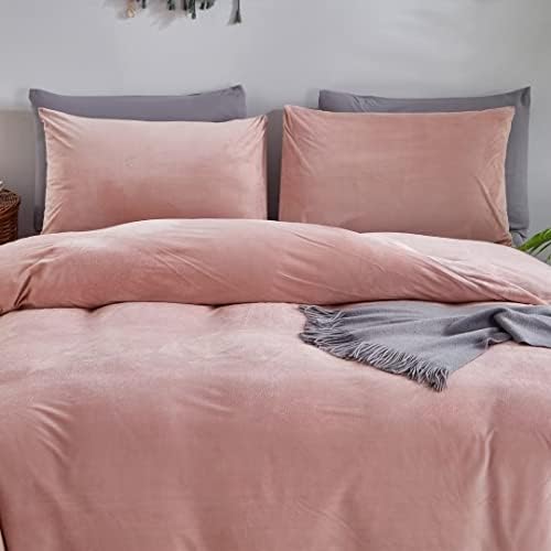 Pink Velvet Comforter Set Cal King 3Pcs
