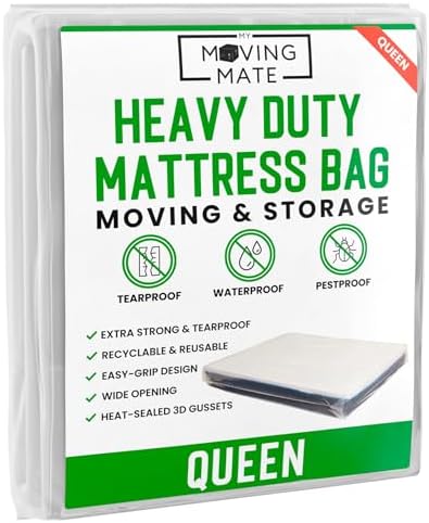 Queen Mattress Bag for Moving - Heavy Duty Reusable Tearproof