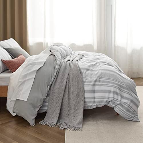 Bedsure Kids Striped Duvet Cover Set with Zipper