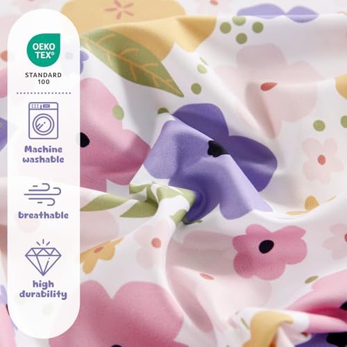 LONAVA Queen Sheet Set Kids - Flower 4 Piece Microfiber Bedding