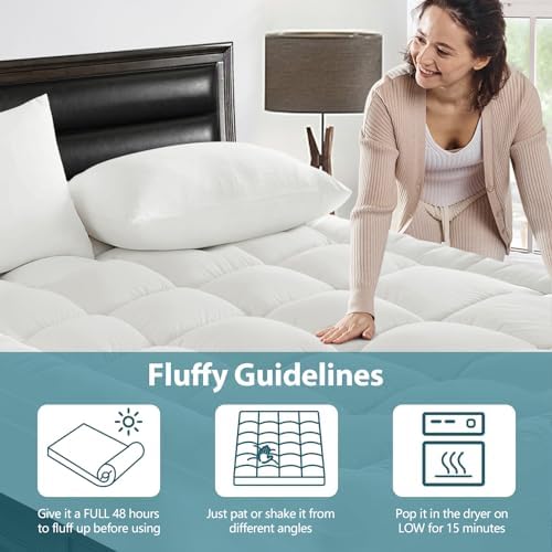 CYMULA Cooling Mattress Topper with 3D Snow Down Alternative Fill