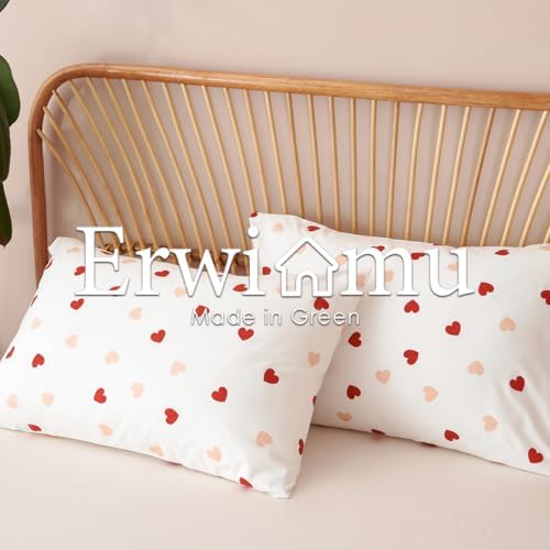 Erwinmu Heart Print Duvet Cover Set King Size