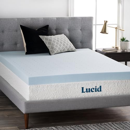 LUCID 4 Inch Gel Memory Foam Mattress Topper - Twin 1
