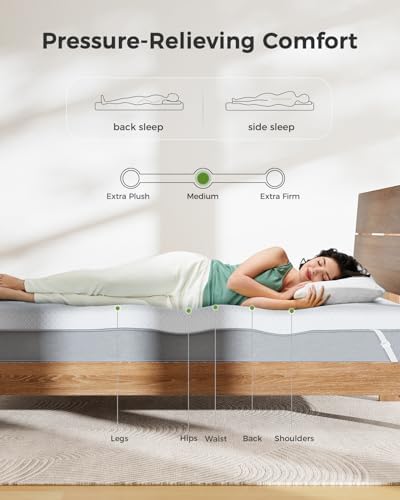 PERLECARE Queen Mattress Topper - 3 Inch Cooling Memory Foam Pad