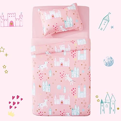 SLEEP ZONE Unicorn Castle Kids Duvet Cover Set