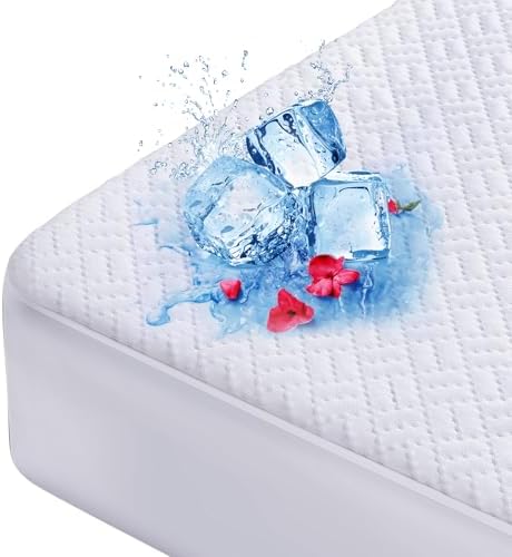 Cooling Waterproof Mattress Protector Twin Size with 3D Air Fabric