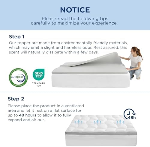 Bedsure 4 Inch Dual Layer Mattress Topper for Twin XL