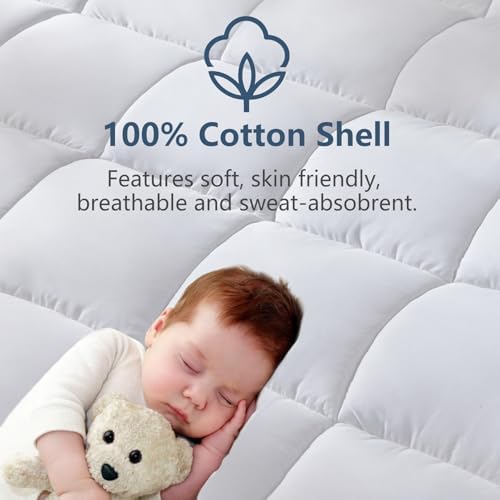 CozyLux Queen Mattress Topper Cotton Cooling 8-21 Deep Pocket